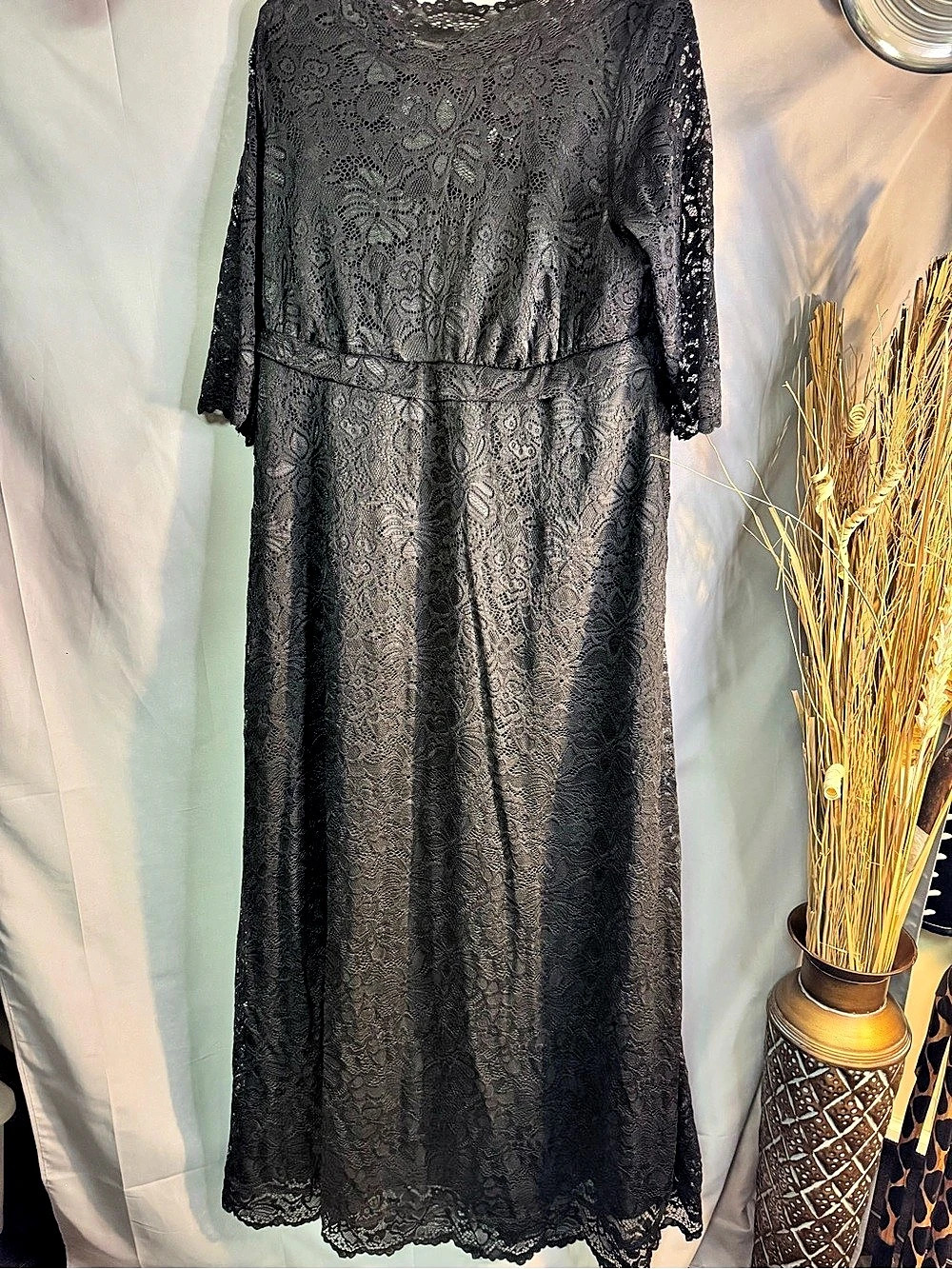 Black Lace Maxi Dress New with tags